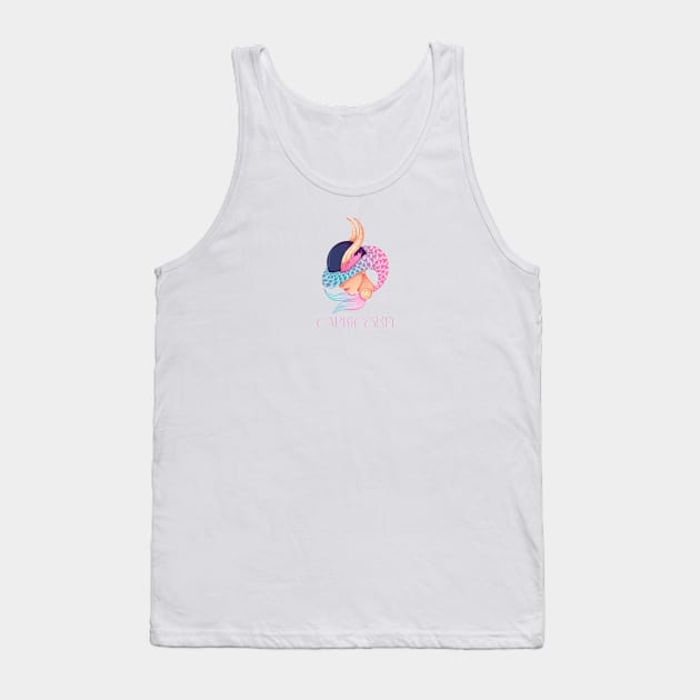 Capricorn Zodiac Sign Beautiful Girl Tank Top by Violete Designs